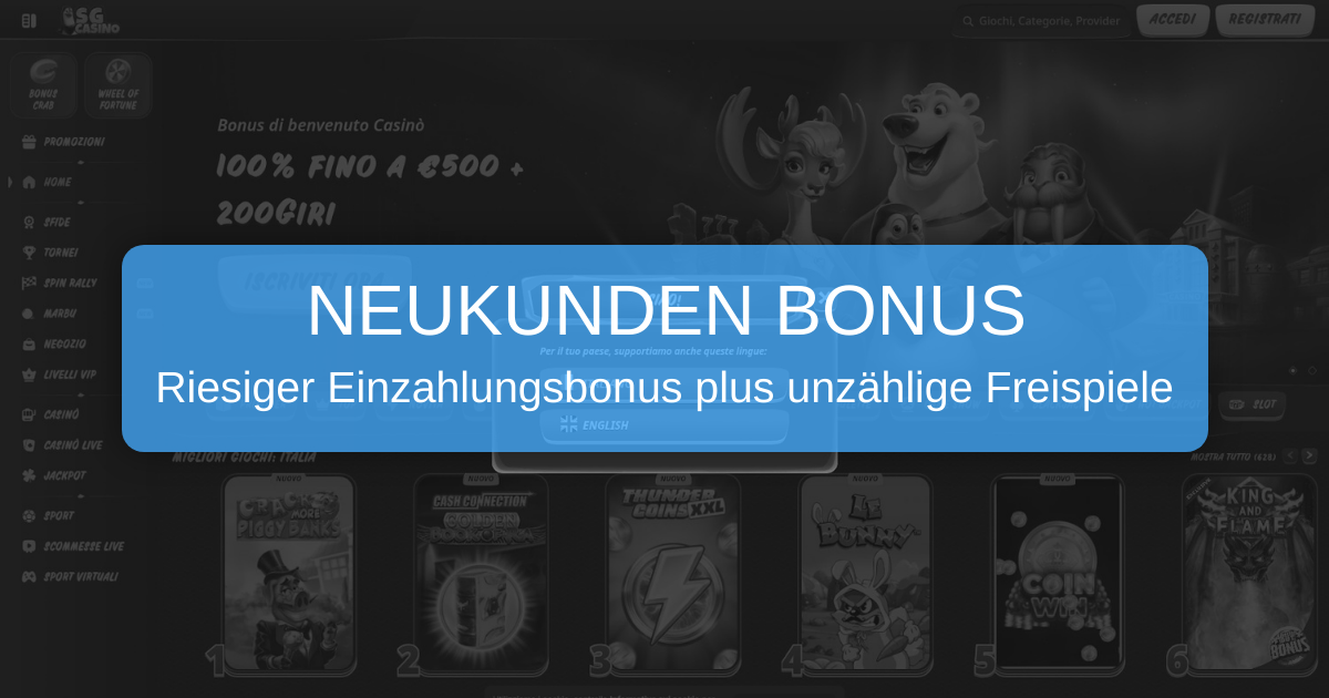 SG Casino - Offizielles Online Casino für deutsche Spieler